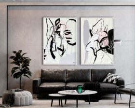 Komposition: monochrome abstrakte Kunst in subtilen Tönen