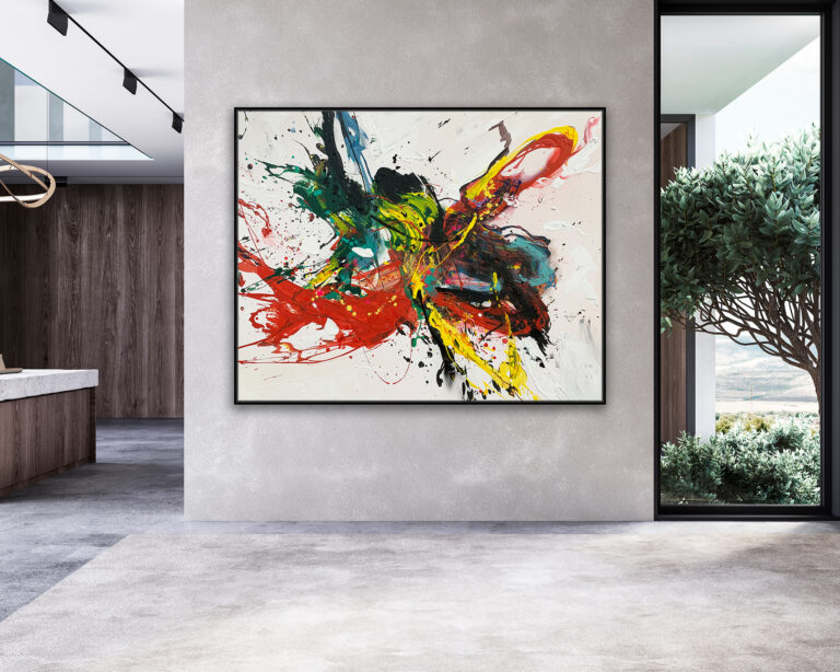 Komposition im Splatter-Stil mit intensiven Farben