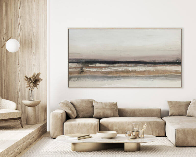 Komposition mit abstrakter Landschaft in neutralen Tönen