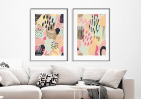 Kunst mit leuchtenden abstrakten Formen