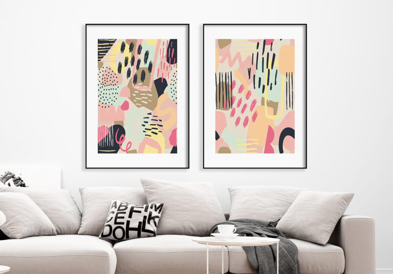 Kunst mit leuchtenden abstrakten Formen