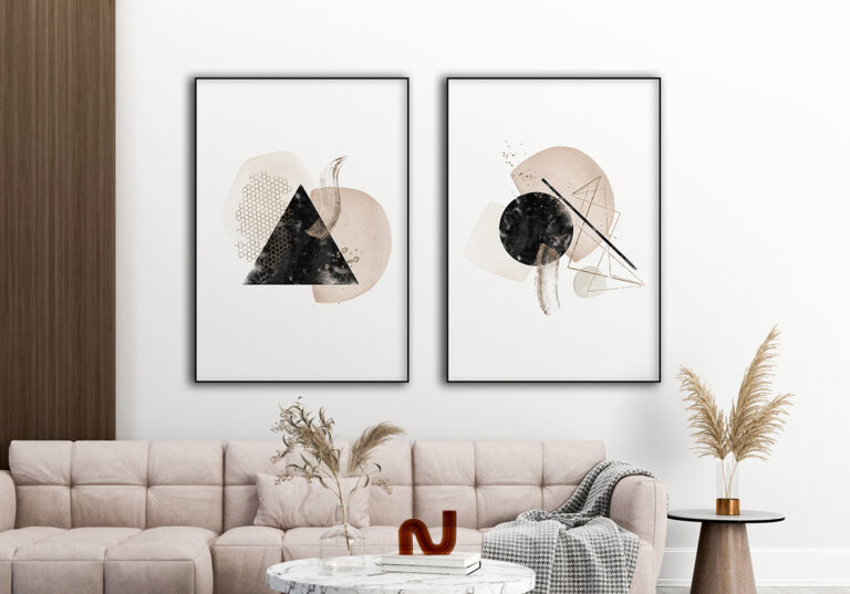 Geometrisch-abstrakte Kunst in Erdtönen