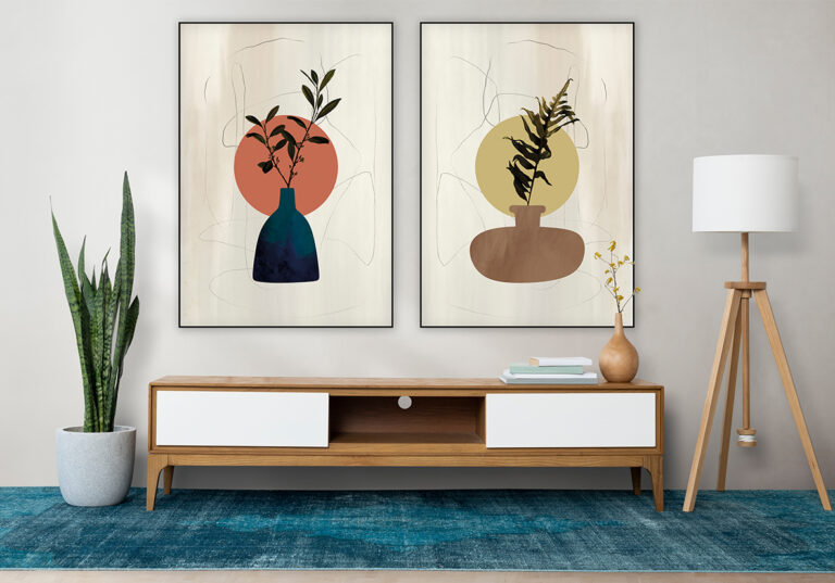 Abstraktes Vasenmotiv im minimalistischen Stil