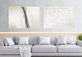 Minimalistische abstrakte Linien auf weißem Grund