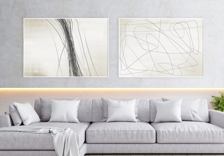 Minimalistische abstrakte Linien auf weißem Grund
