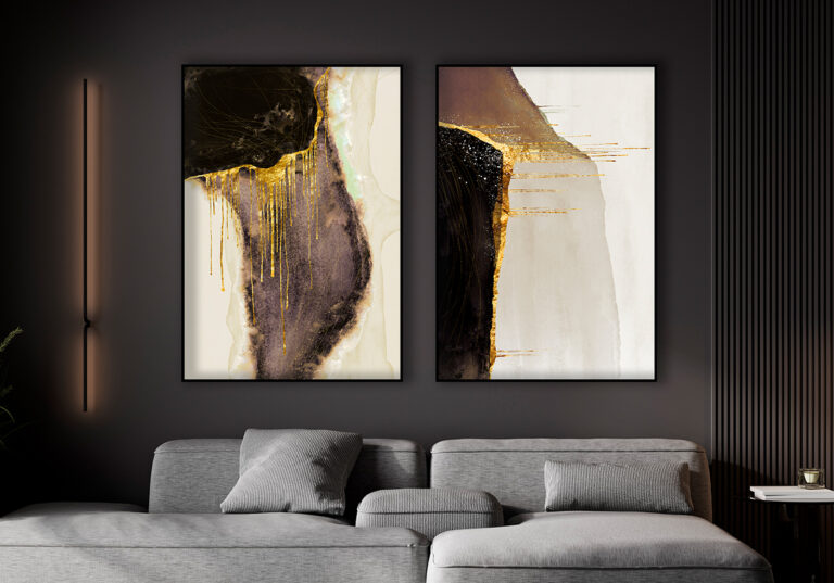 Elegante Kunst mit goldenen Akzenten