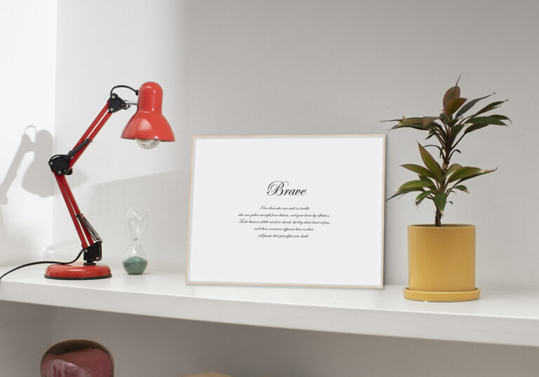Künstlerisches Design mit inspirierendem, motivierendem Text.