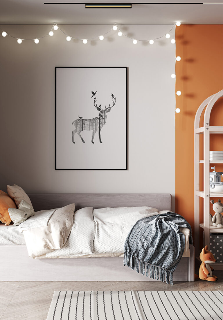 Elegante Illustration eines Hirschs im Wald.