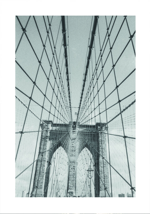 Architekturansicht der berühmten Brooklyn Bridge.