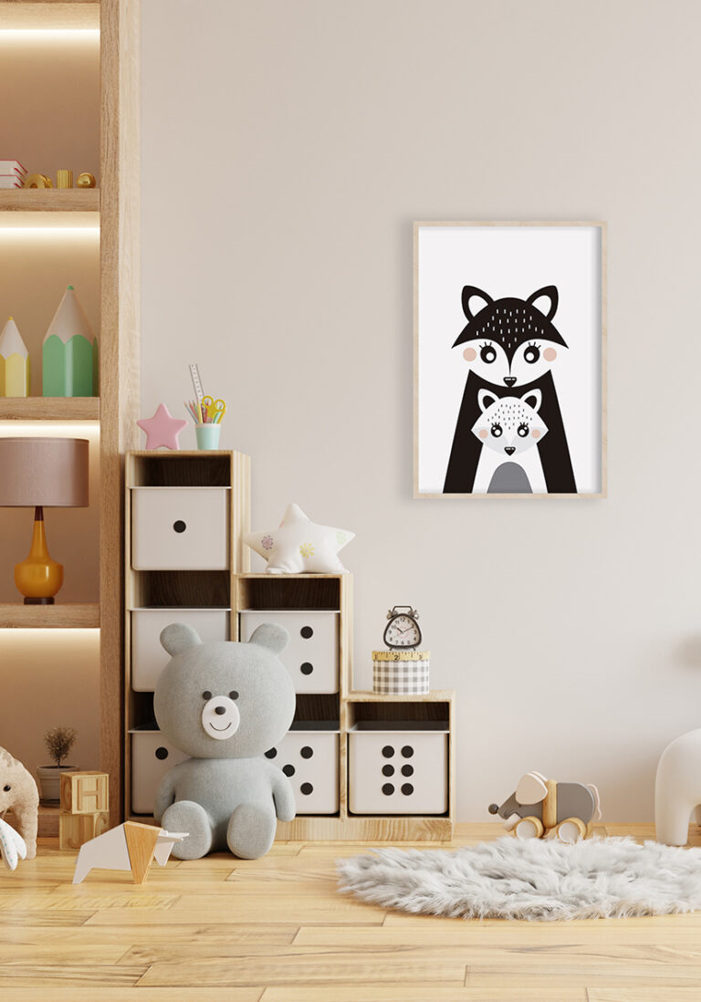 Niedlicher Waschbär: Folk-Art für das Kinderzimmer
