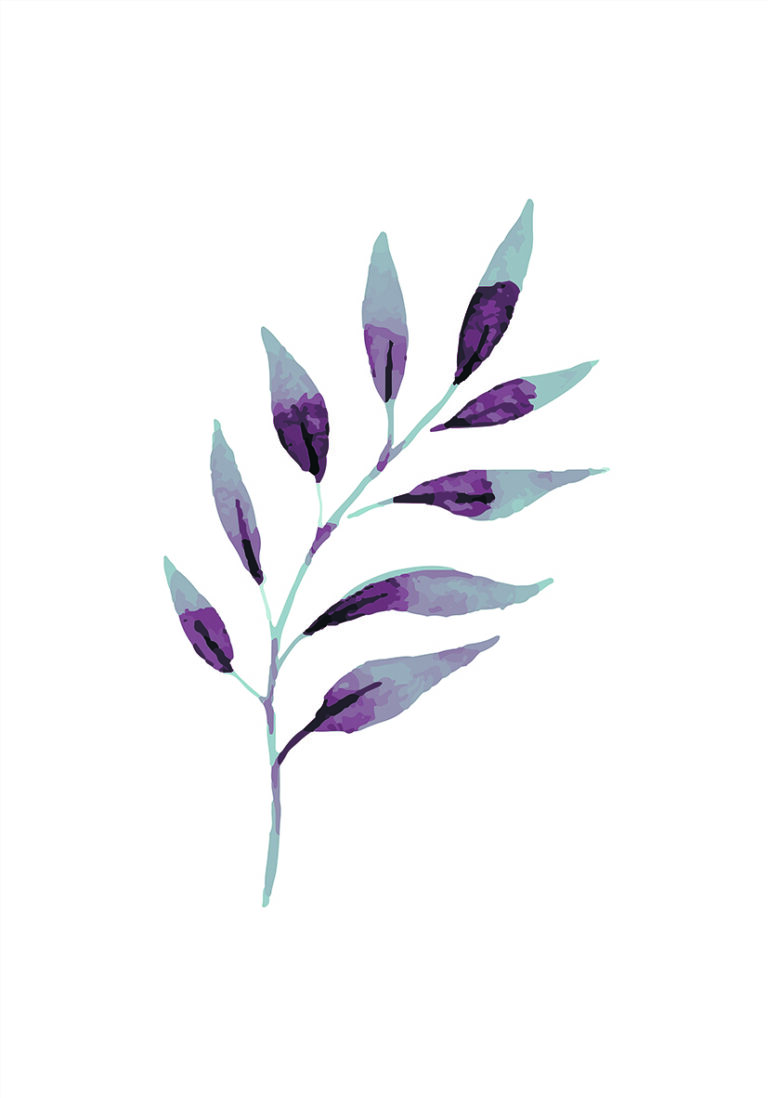 Aquarellblatt: Elegante florale Kunst zur Dekoration