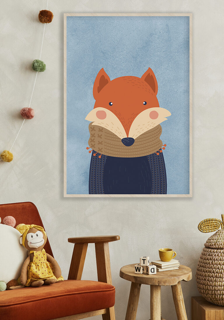 Niedlicher Fuchs: Kinderillustration zur Dekoration
