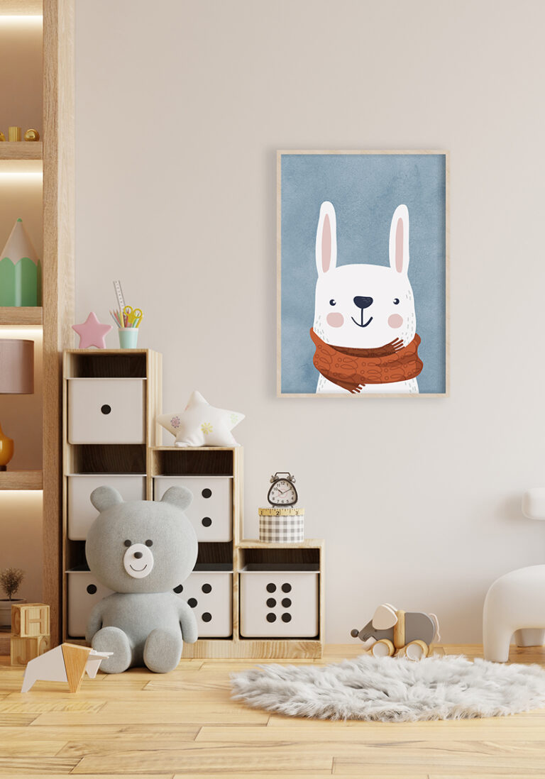 Niedliches Häschen: Pastellillustration für Kinderzimmer