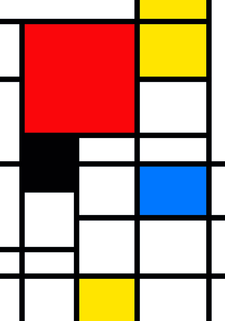 Abstrakte geometrische Kunst: Leuchtende Farben und dynamische Formen
