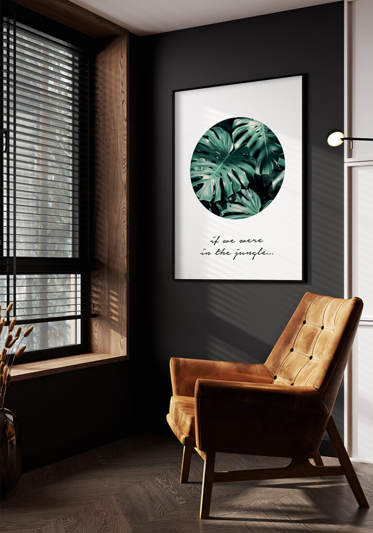 Minimalistisches Motiv eines tropischen Monstera-Blatts