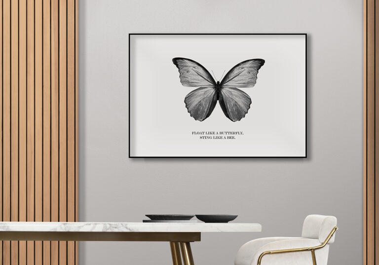 Künstlerischer Schmetterling in Schwarz-Weiß