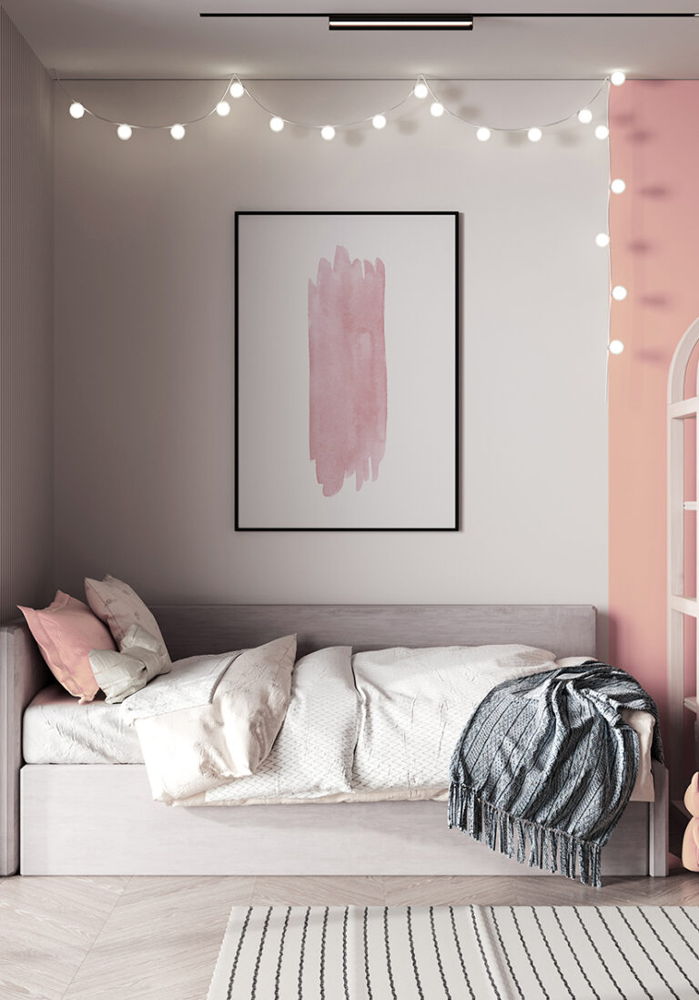 Abstrakter Strich in rosa Aquarell