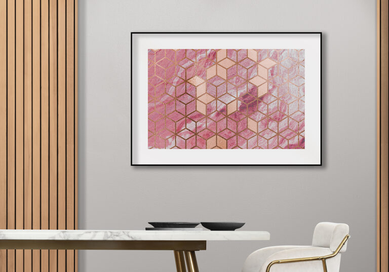 Elegantes Muster in Rosa und Gold