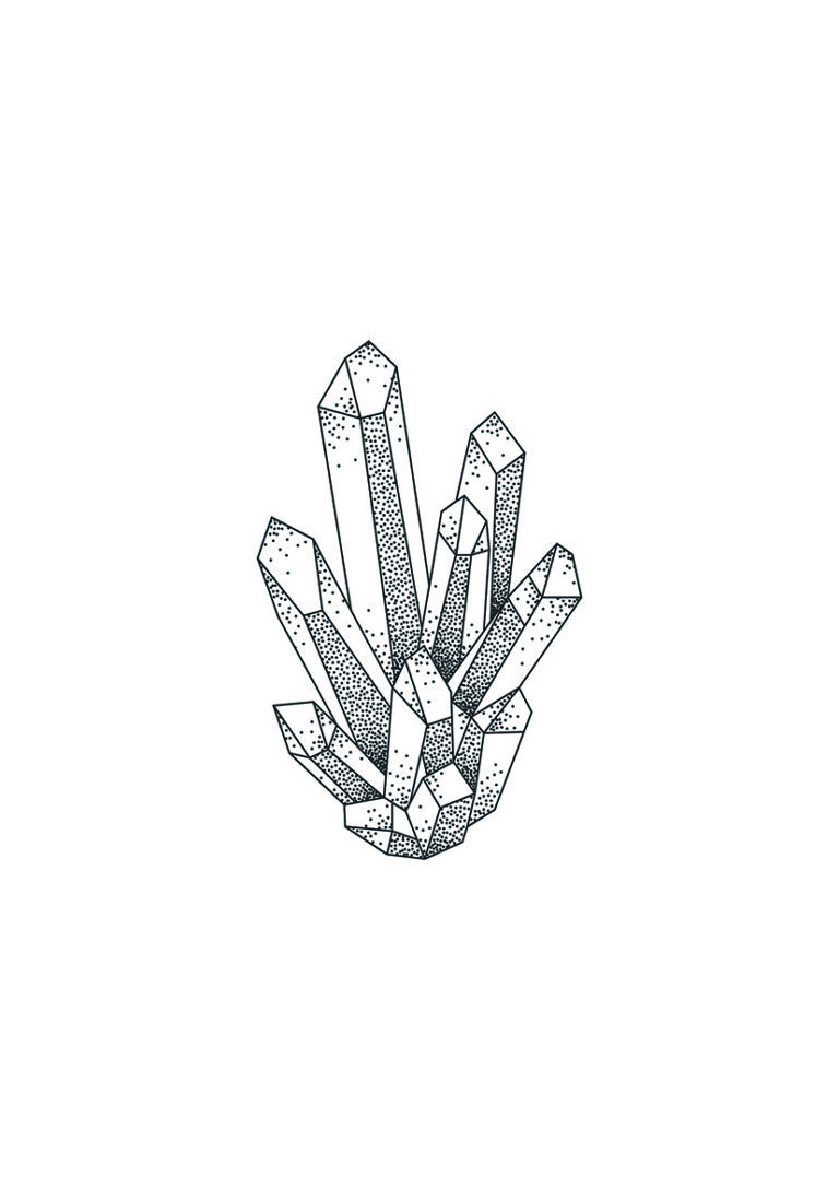Minimalistische Illustration eines künstlerischen Kristalls