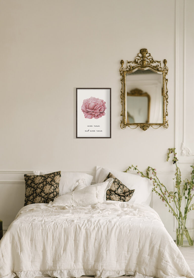 Elegante Illustration einer rosa Rose