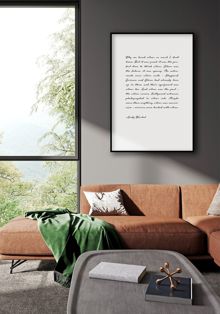 Kunst mit elegant handgeschriebenem Zitat