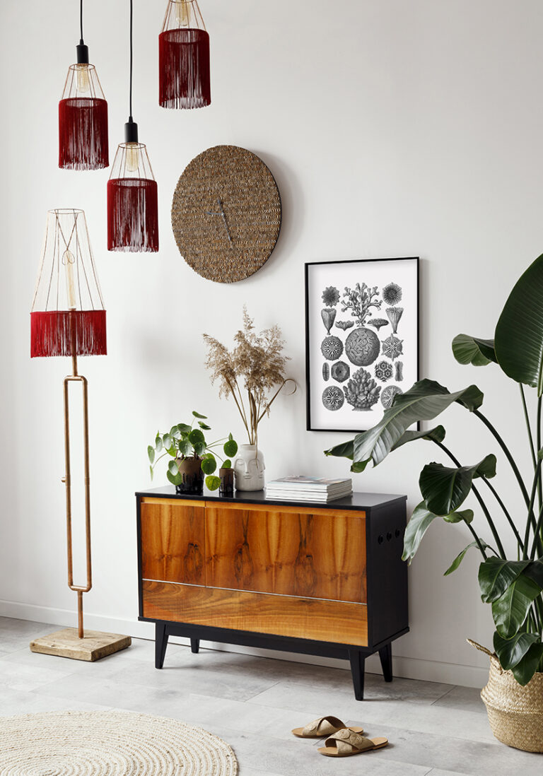Meeres- und Korallenmotive im Vintage-Stil