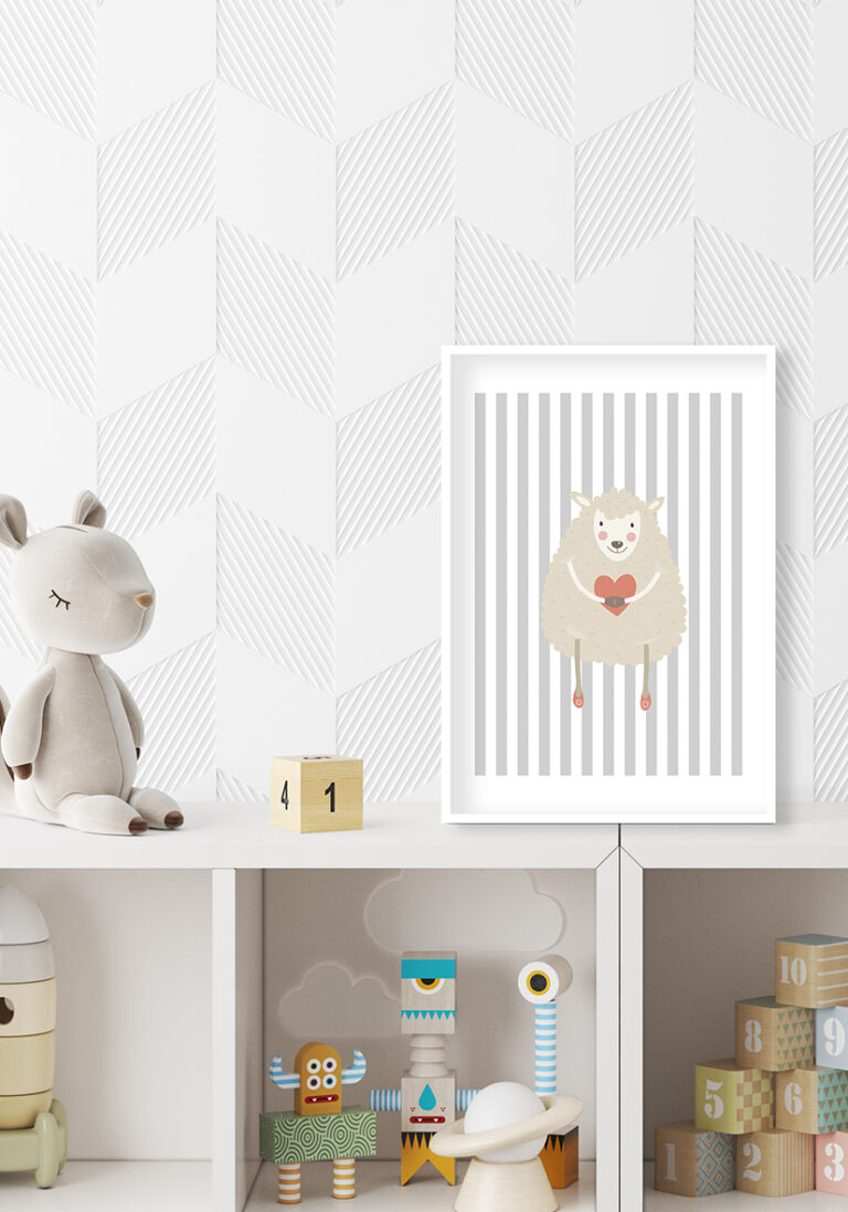Niedliche Schaf-Illustration im Cartoon-Stil