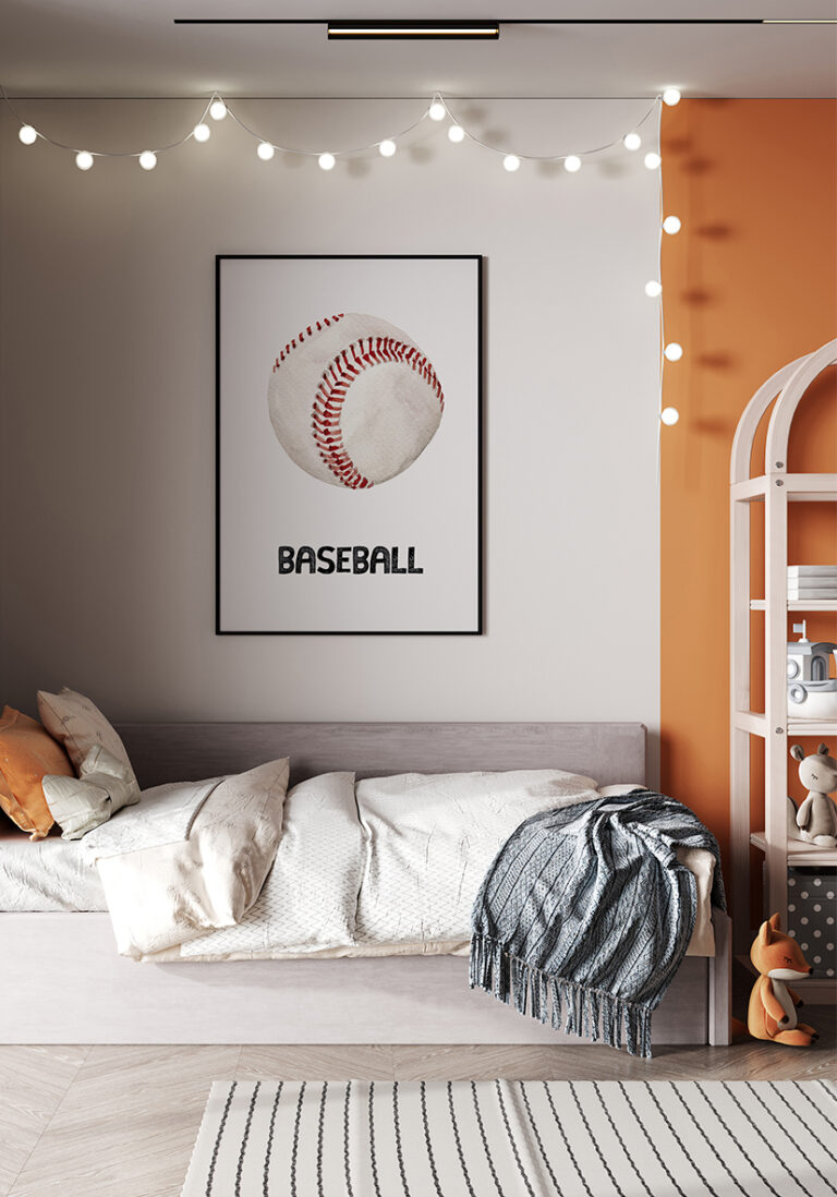 Aquarellillustration eines Baseballs