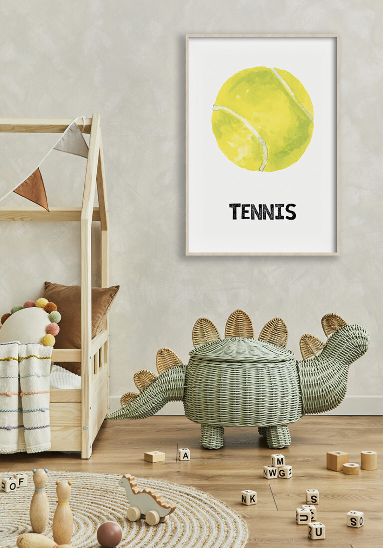 Tennisball als Aquarellillustration