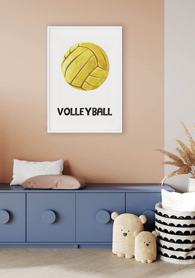 Illustration eines gelben Volleyballs