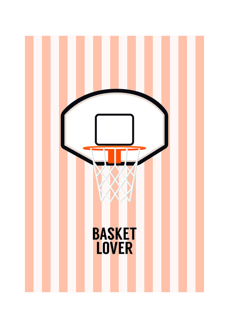 Minimalistische Illustration eines Basketballkorbs