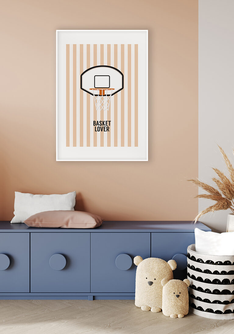 Minimalistische Illustration eines Basketballkorbs