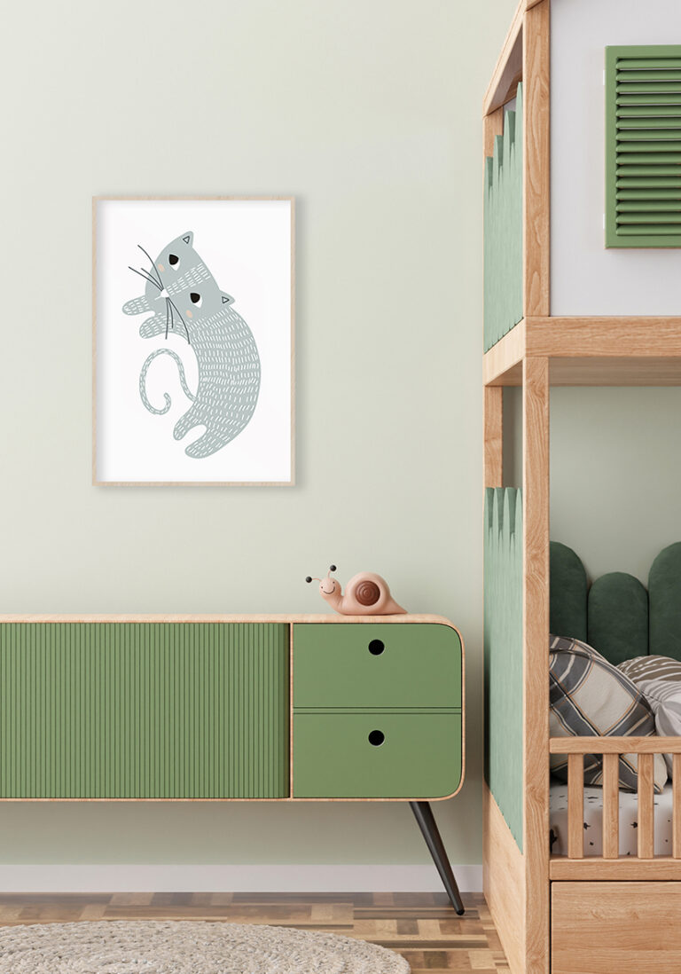 Minimalistische Illustration einer niedlichen Katze