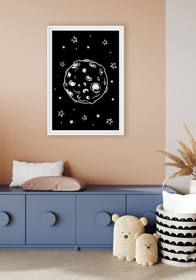 Illustration von Mond und Sternen