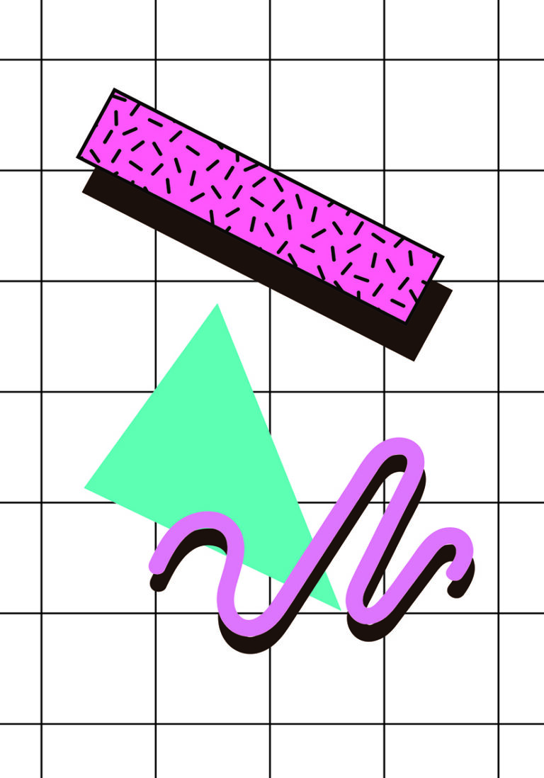 Geometrisches Retro-Design im Memphis-Stil