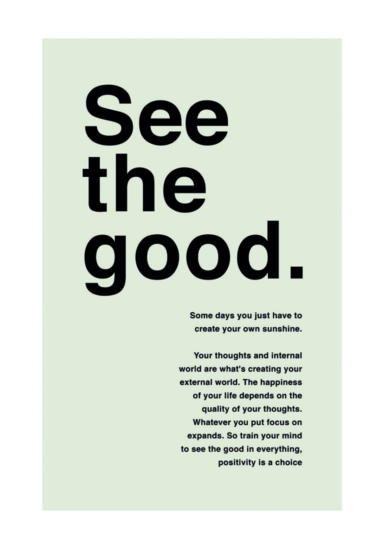 Inspirierendes Typografie-Poster mit positiver Botschaft