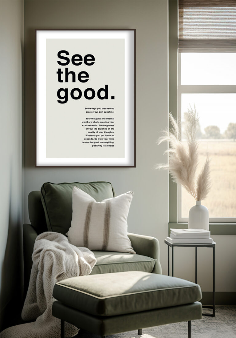 Inspirierendes Typografie-Poster mit positiver Botschaft
