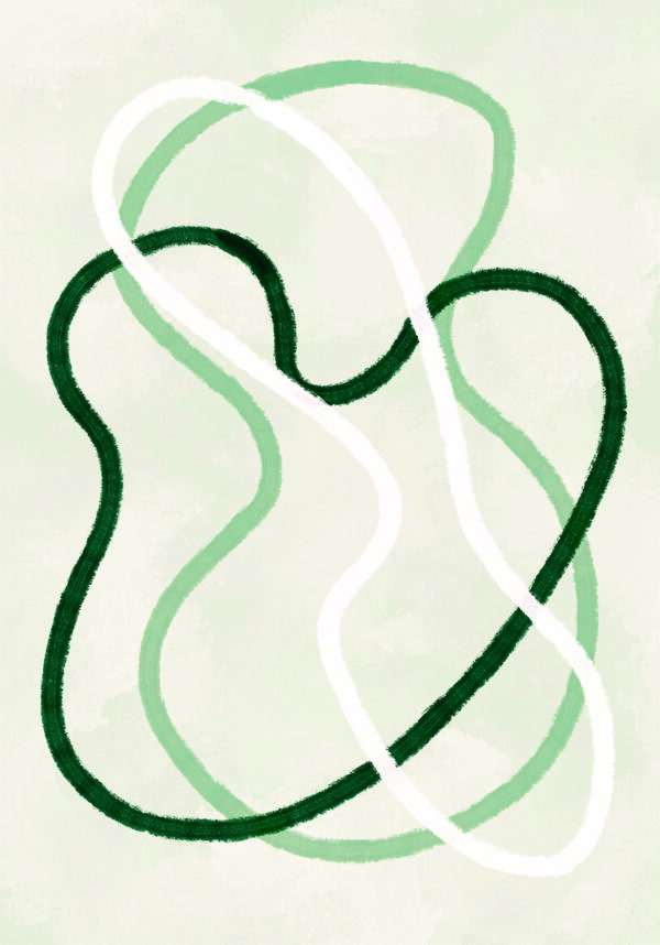 Minimalistische abstrakte Kunst mit Wellenlinien