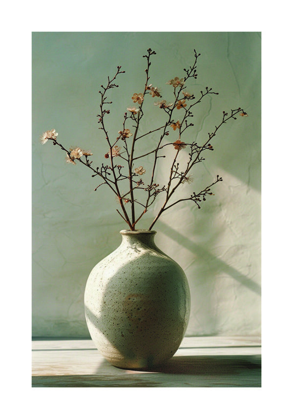 Minimalistische Vase mit Blumenarrangement