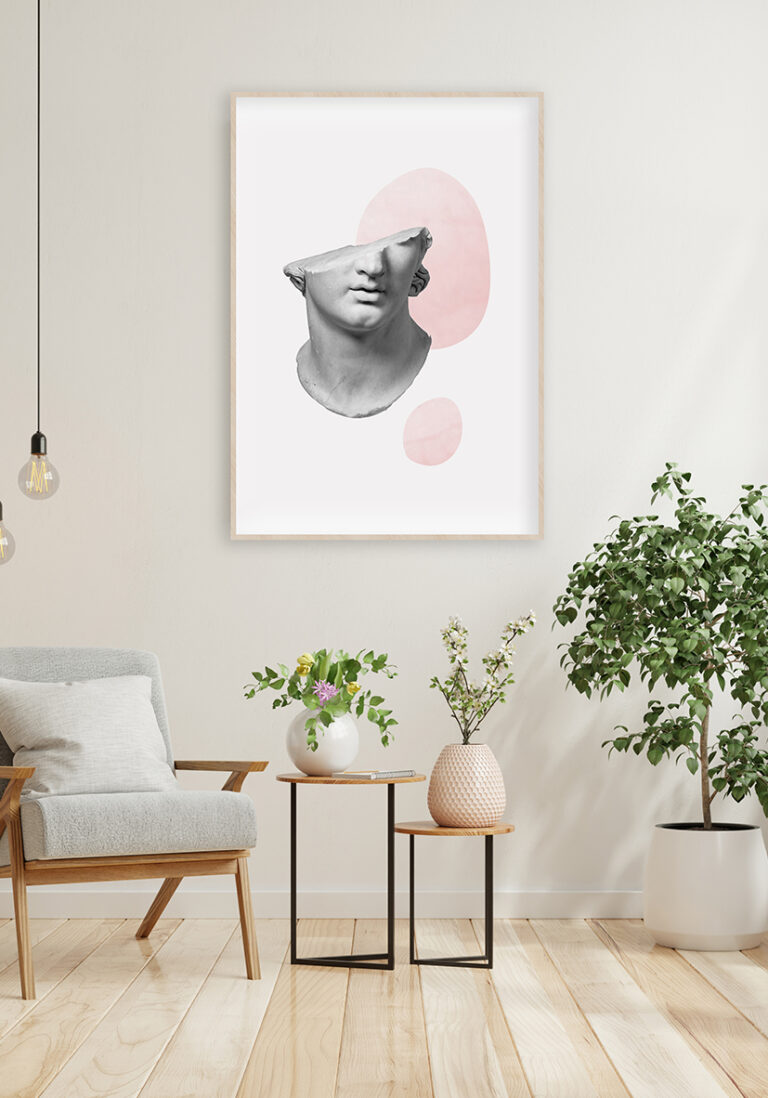 Minimalistische abstrakte weiße Büste