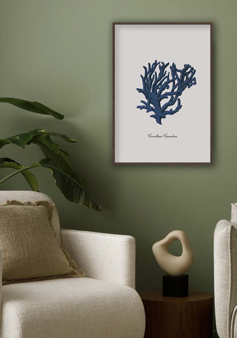 Naturillustration einer blauen Koralle