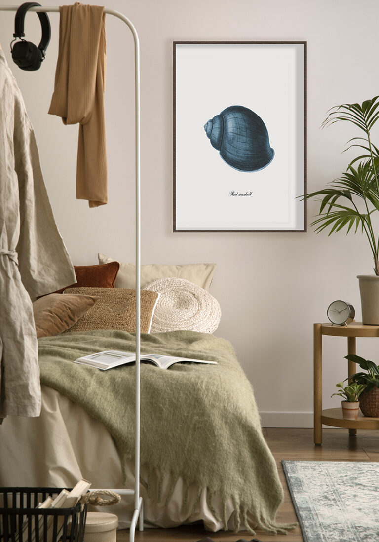 Minimalistische Illustration einer Muschel