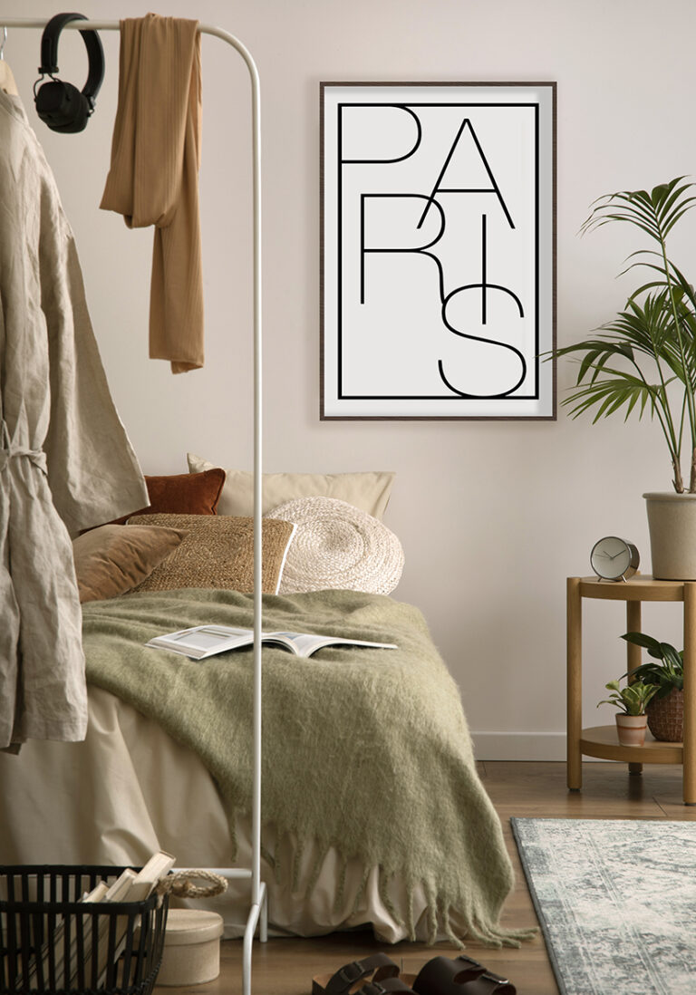 Minimalistische Typografie-Kunst über Paris
