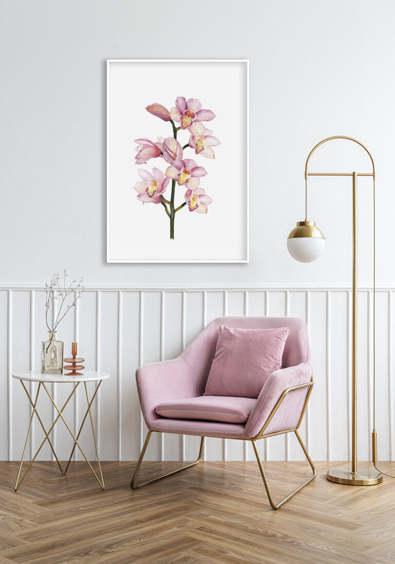 Rosa Orchidee als elegantes Aquarell