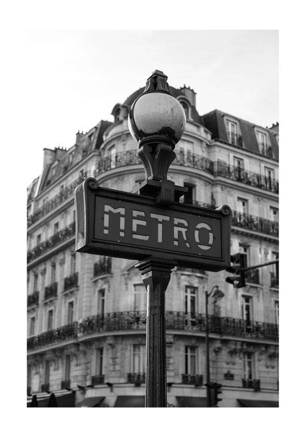 Vintage-Schild der Pariser Métro