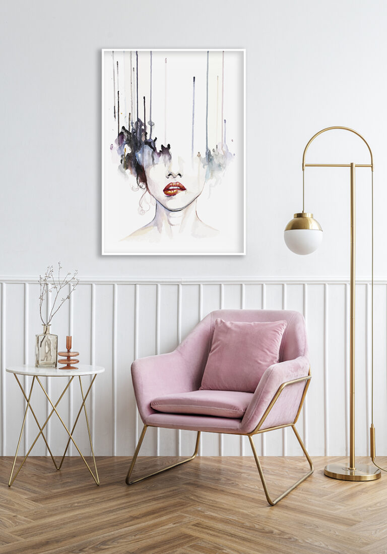 Abstraktes Porträt in Aquarell