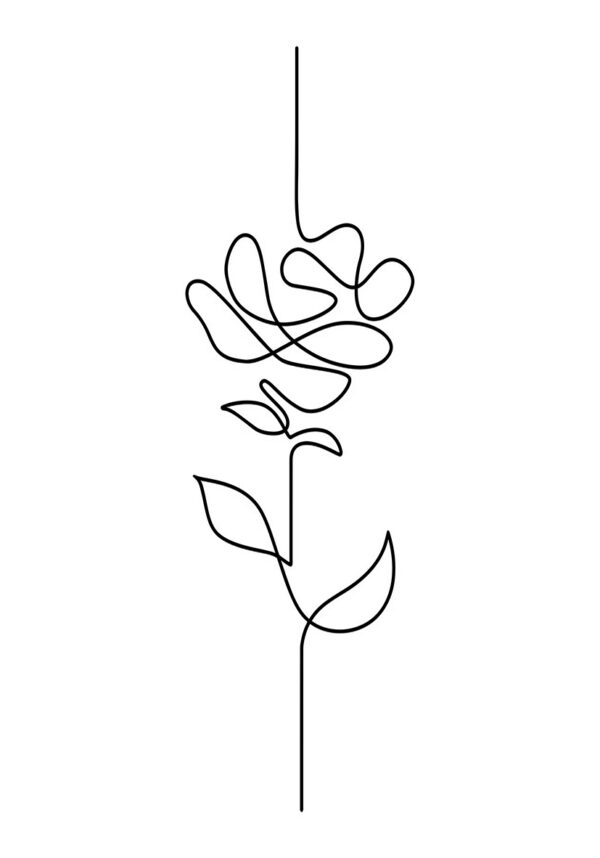 Minimalistische Blumenillustration in Linienstrichen