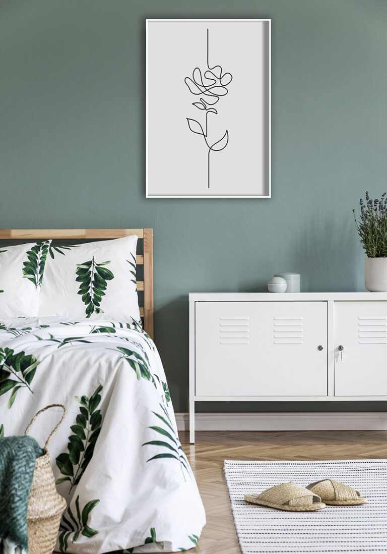 Minimalistische Blumenillustration in Linienstrichen