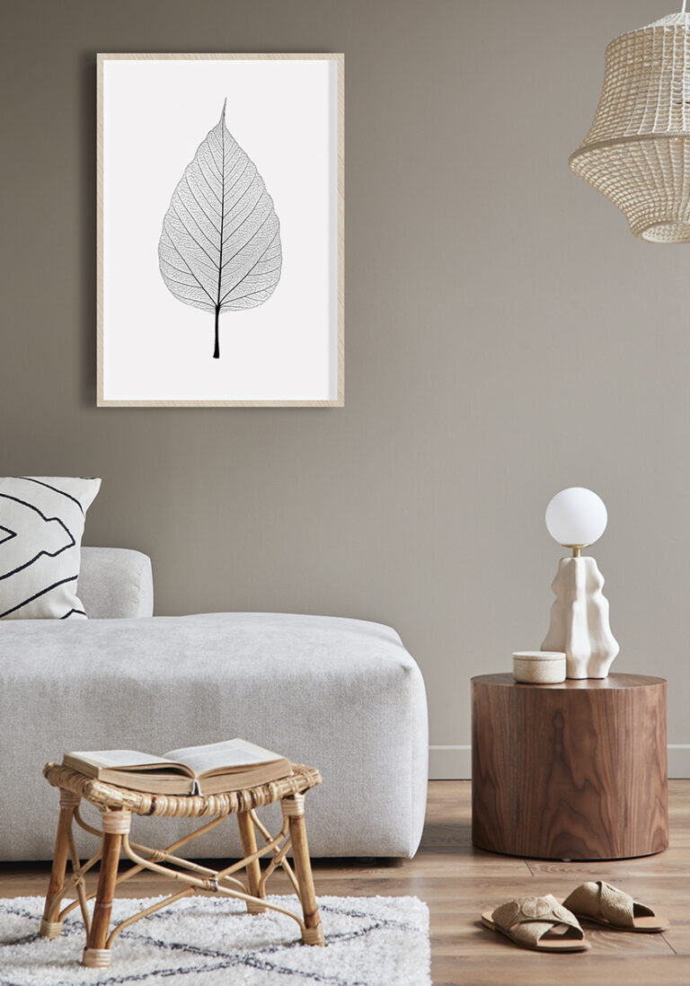 Detailliertes botanisches Werk eines Blattes