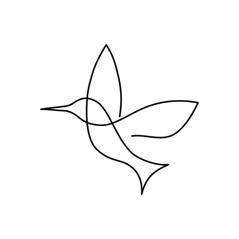 Minimalistische Vogelillustration in Line-Art